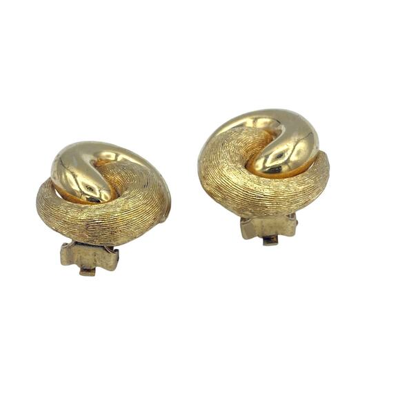 Authentic Christian Dior Gold-Tone Clip-On Earrings - Picture 4 of 9